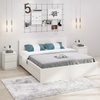 现代 MDF 板床设计床带储物木床架卧室家具套装